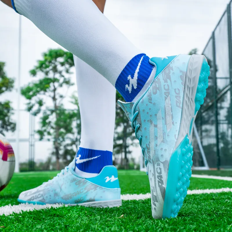 DOUBLE STAR 88 Abrasion Resistant Slip Resistant Soccer Shoes Unisex Aqua-4
