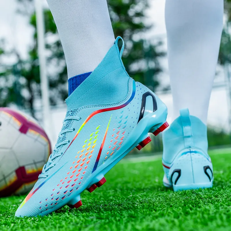 DOUBLE STAR 88 Abrasion Resistant Slip Resistant Cushioning Soccer Shoes Unisex Aqua-7