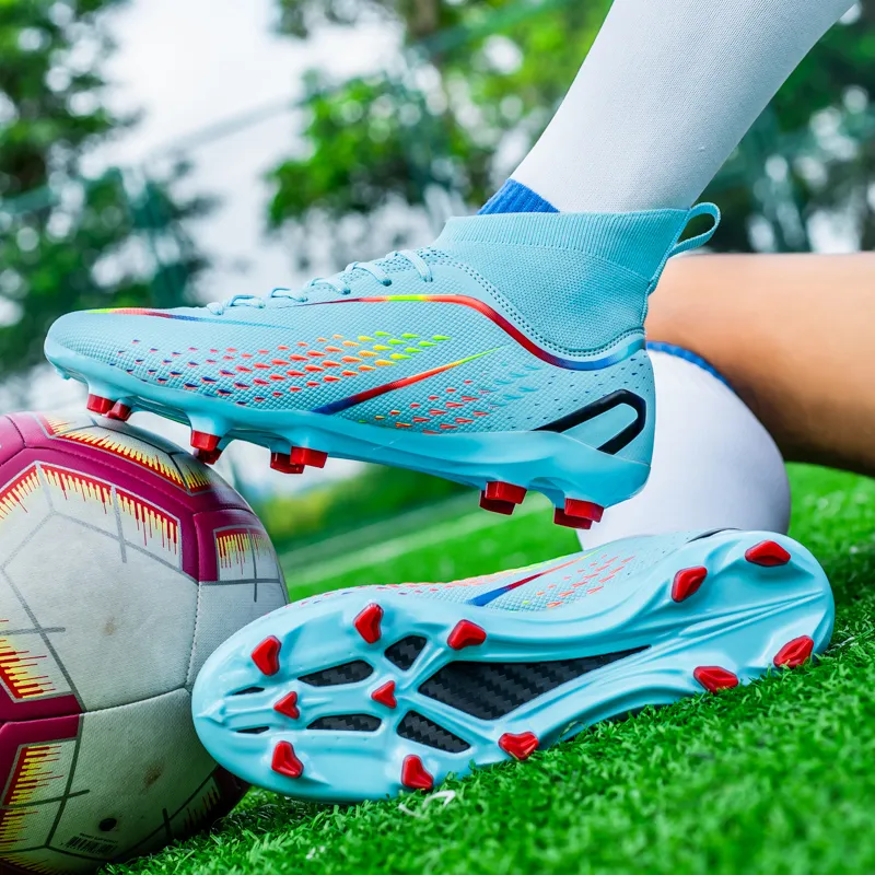 DOUBLE STAR 88 Abrasion Resistant Slip Resistant Cushioning Soccer Shoes Unisex Aqua-4