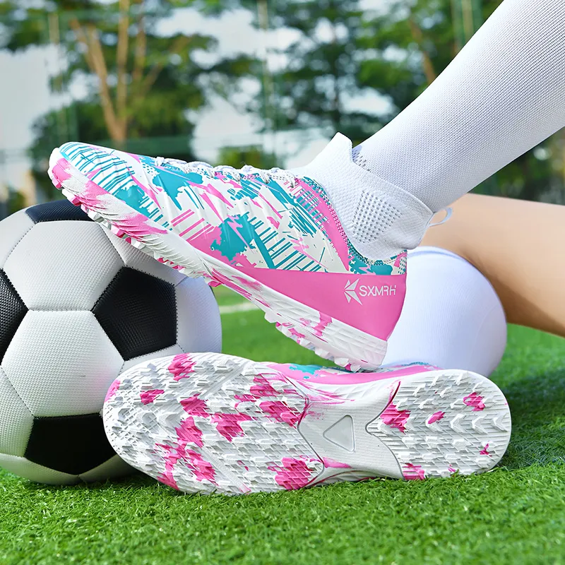 DOUBLE STAR 88 Slip Resistant, Abrasion Resistant, Lightweight Soccer Shoes Unisex Cherry Blossom Pink-3