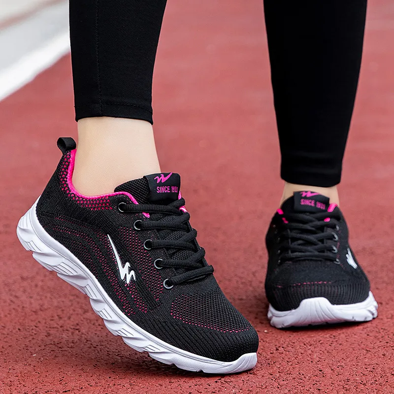 DOUBLE STAR 88 Running Shoes Women's Black Rose Red-6