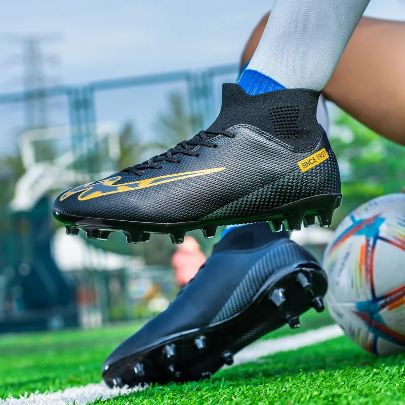 DOUBLE STAR 88 Lightweight Long Stud Soccer Shoes Unisex Black-4