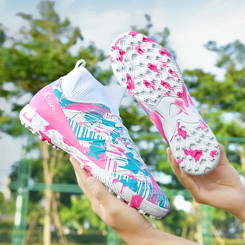 DOUBLE STAR 88 Slip Resistant, Abrasion Resistant, Lightweight Soccer Shoes Unisex Cherry Blossom Pink-2