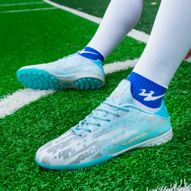 DOUBLE STAR 88 Abrasion Resistant Slip Resistant Soccer Shoes Unisex Aqua-3