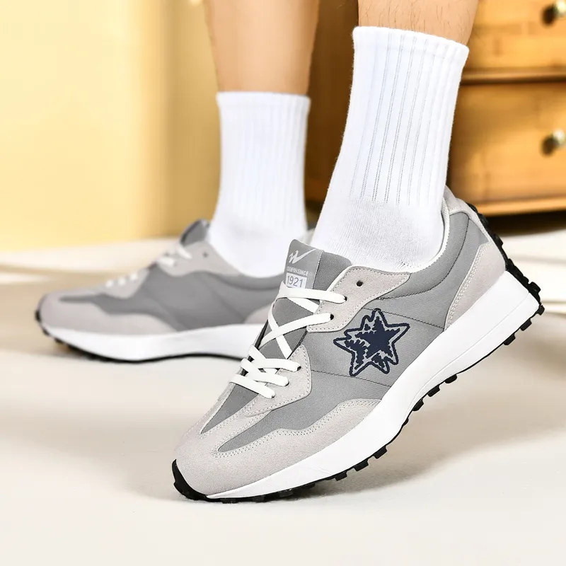 DOUBLE STAR 88 Breathable And Lightweight Low Top Running Shoes Men's Heritage Gray-4