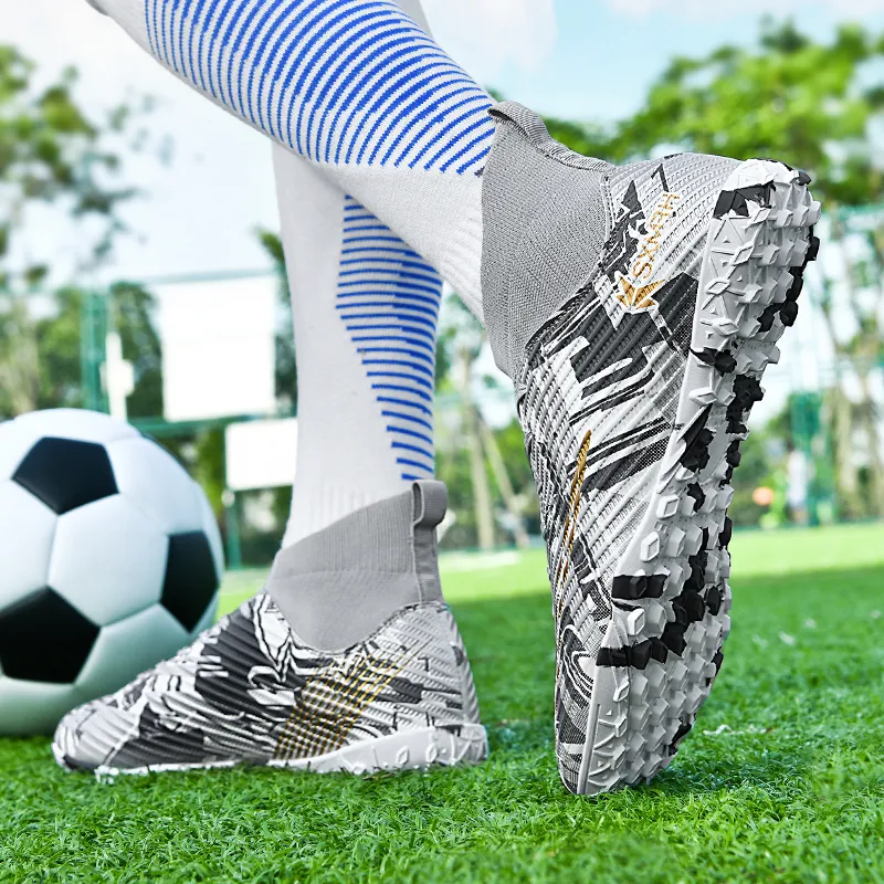 DOUBLE STAR 88 Lightweight Anti Slip Soccer Shoes Unisex Gray-2