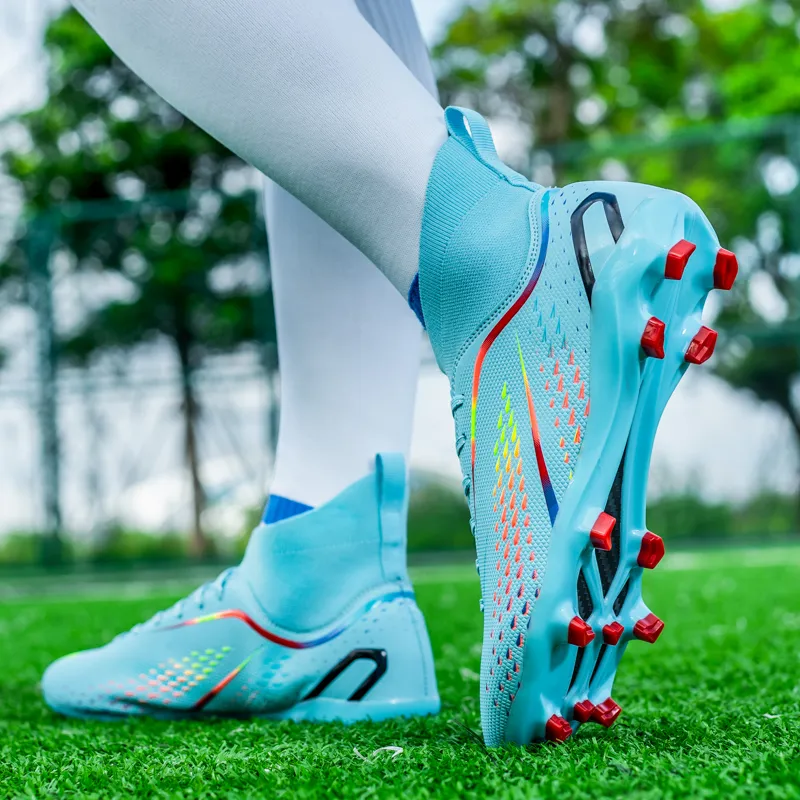 DOUBLE STAR 88 Abrasion Resistant Slip Resistant Cushioning Soccer Shoes Unisex Aqua-6