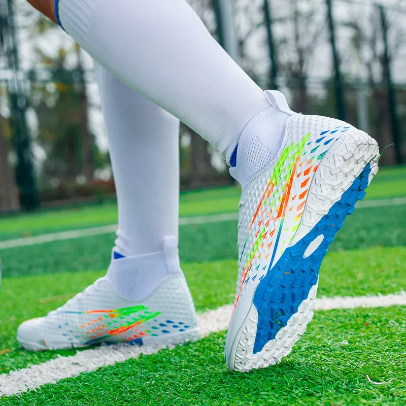 DOUBLE STAR 88 Cushioning Slip Resistant Soccer Shoes Unisex White-3