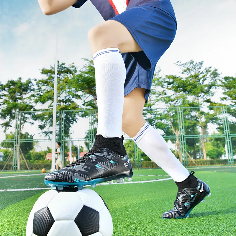 DOUBLE STAR 88 Non slip Lightweight Soccer Shoes Unisex Black-4
