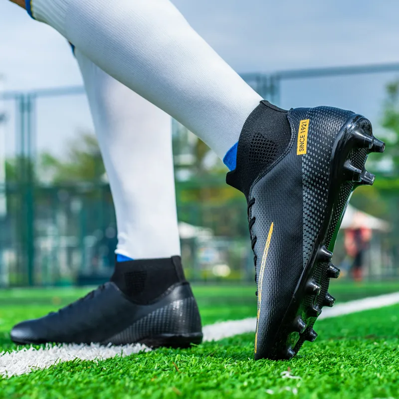 DOUBLE STAR 88 Lightweight Long Stud Soccer Shoes Unisex Black-5