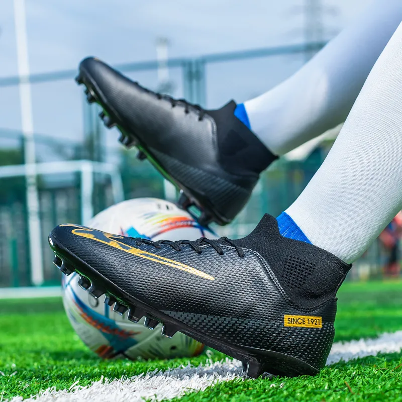 DOUBLE STAR 88 Lightweight Long Stud Soccer Shoes Unisex Black-2