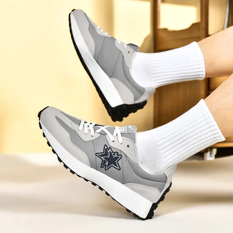 DOUBLE STAR 88 Breathable And Lightweight Low Top Running Shoes Men's Heritage Gray-5