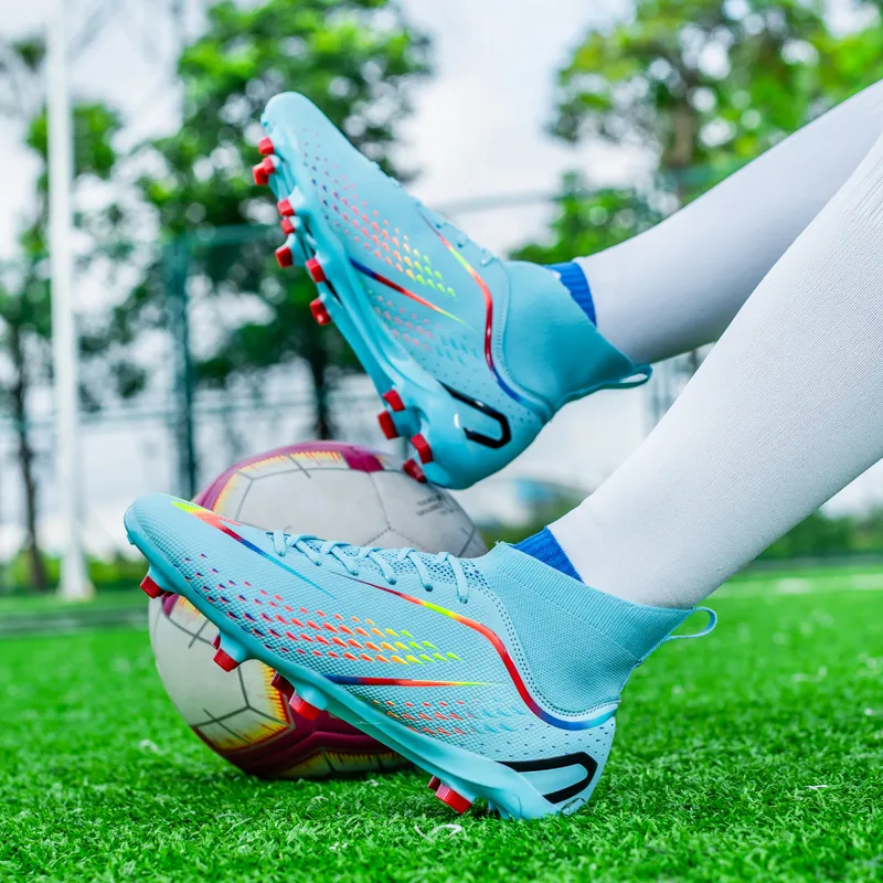 DOUBLE STAR 88 Abrasion Resistant Slip Resistant Cushioning Soccer Shoes Unisex Aqua-5