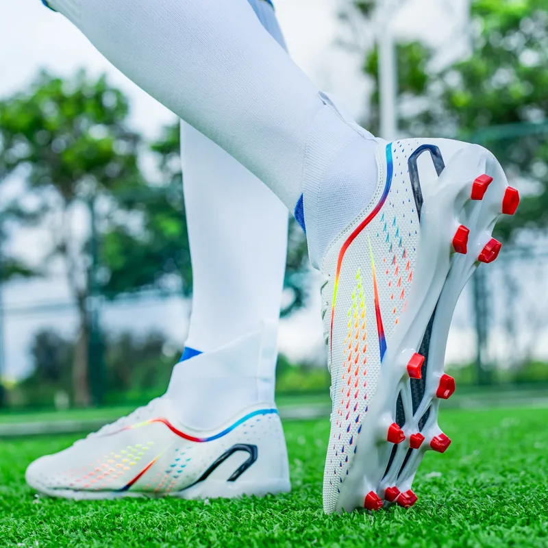 DOUBLE STAR 88 Abrasion Resistant Slip Resistant Cushioning Soccer Shoes Unisex White-6