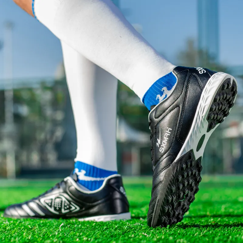 DOUBLE STAR 88 Anti Slip Wear Resistant Soccer Shoes Unisex Black-6