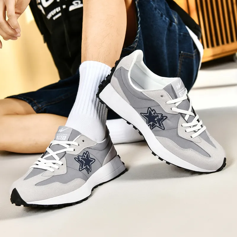 DOUBLE STAR 88 Breathable And Lightweight Low Top Running Shoes Men's Heritage Gray-1