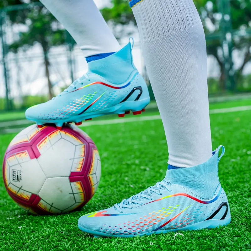DOUBLE STAR 88 Abrasion Resistant Slip Resistant Cushioning Soccer Shoes Unisex Aqua-8