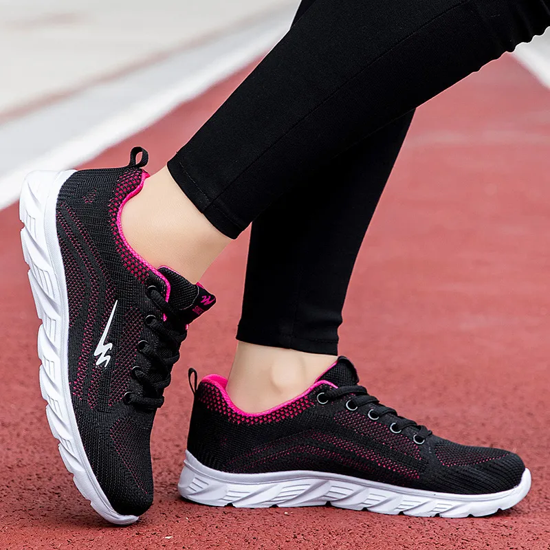 DOUBLE STAR 88 Running Shoes Women's Black Rose Red-2