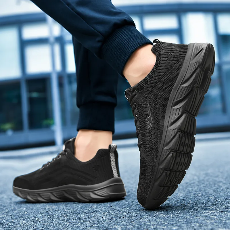 DOUBLE STAR 88 Slip Resistant Cushioning Low Top Running Shoes Men's Black-5