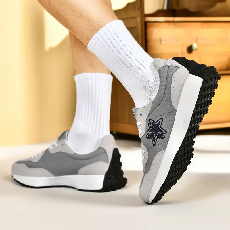 DOUBLE STAR 88 Breathable And Lightweight Low Top Running Shoes Men's Heritage Gray-2