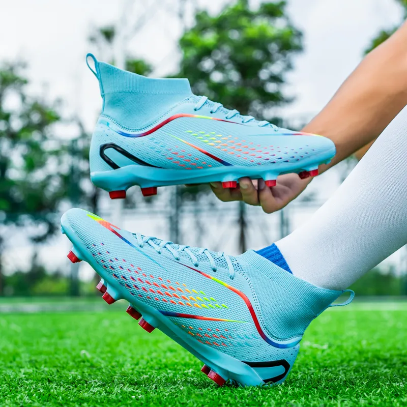 DOUBLE STAR 88 Abrasion Resistant Slip Resistant Cushioning Soccer Shoes Unisex Aqua-2