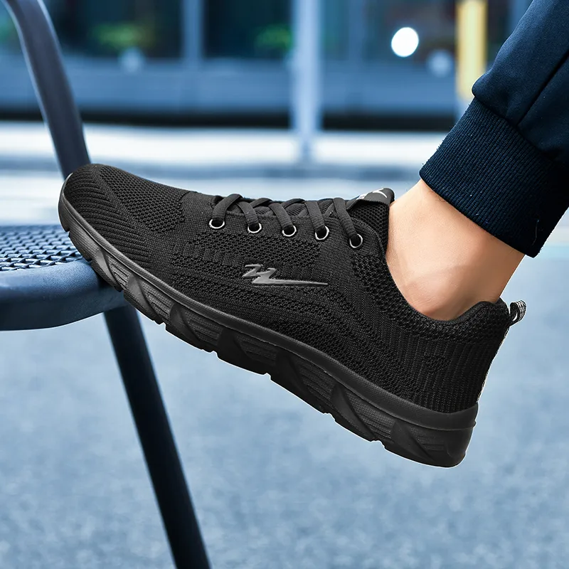 DOUBLE STAR 88 Slip Resistant Cushioning Low Top Running Shoes Men's Black-2