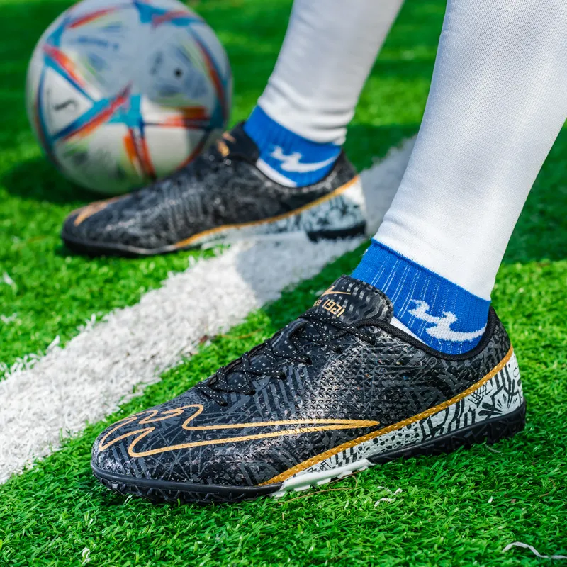 DOUBLE STAR 88 Breathable And Lightweight Soccer Shoes Unisex Black-2
