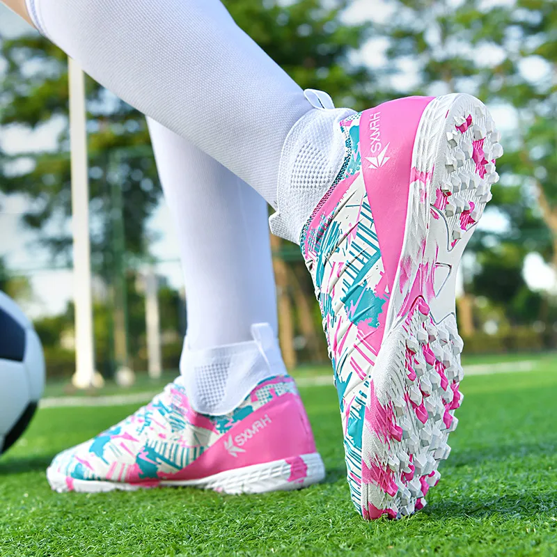 DOUBLE STAR 88 Slip Resistant, Abrasion Resistant, Lightweight Soccer Shoes Unisex Cherry Blossom Pink-4