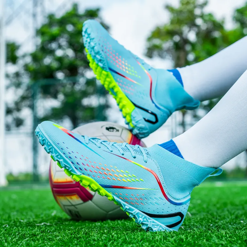 DOUBLE STAR 88 Slip Resistant Cushioning Soccer Shoes Unisex Moon Multicolor-4