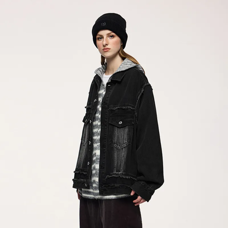 UNIWOLF Denim Jacket Unisex Black-4