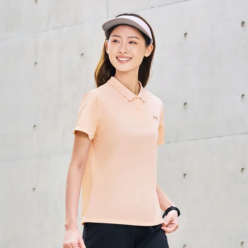 Erke Polo Shirt Women's Light Pink Orange-2