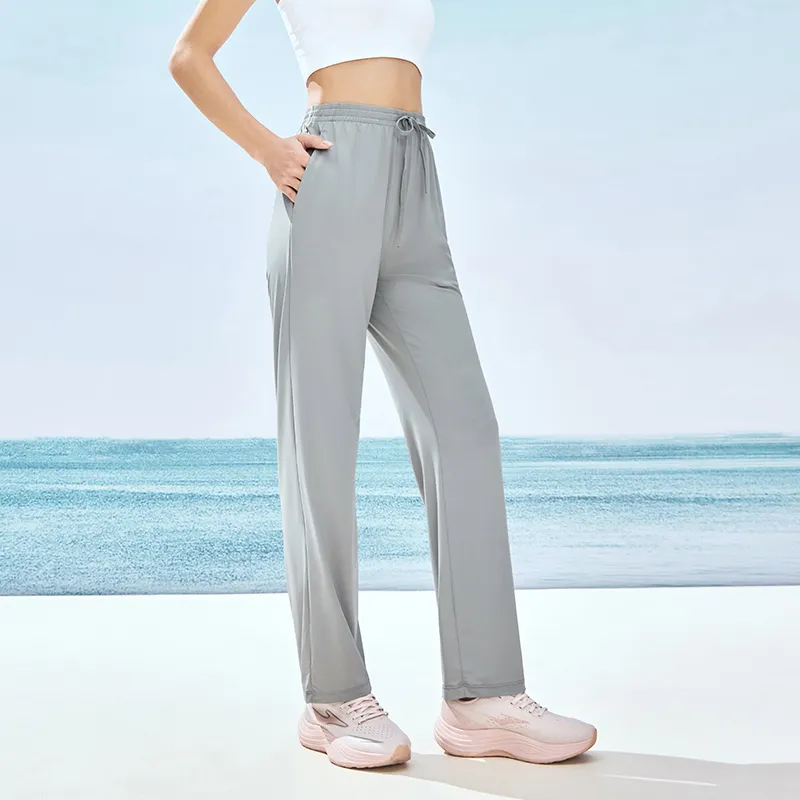 Erke Knitted Sports Pants Women's Glacier Gray-2