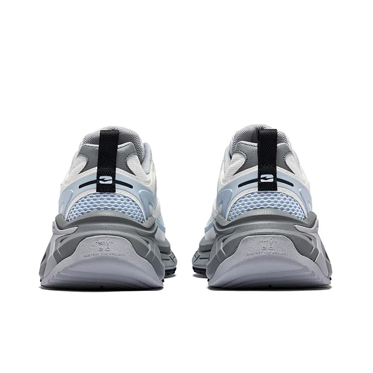 Erke Hongyu 2.0 Breathable And Wear resistant Low Top Chunky Sneakers Men's Mist Gray Microcrystal White-3