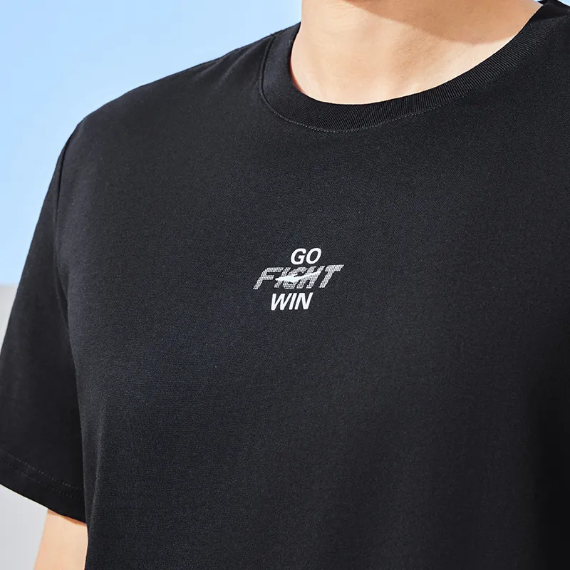 Erke Comprehensive Training Collection Sports Lifestyle Collection T-Shirt Men's Jet Black-6