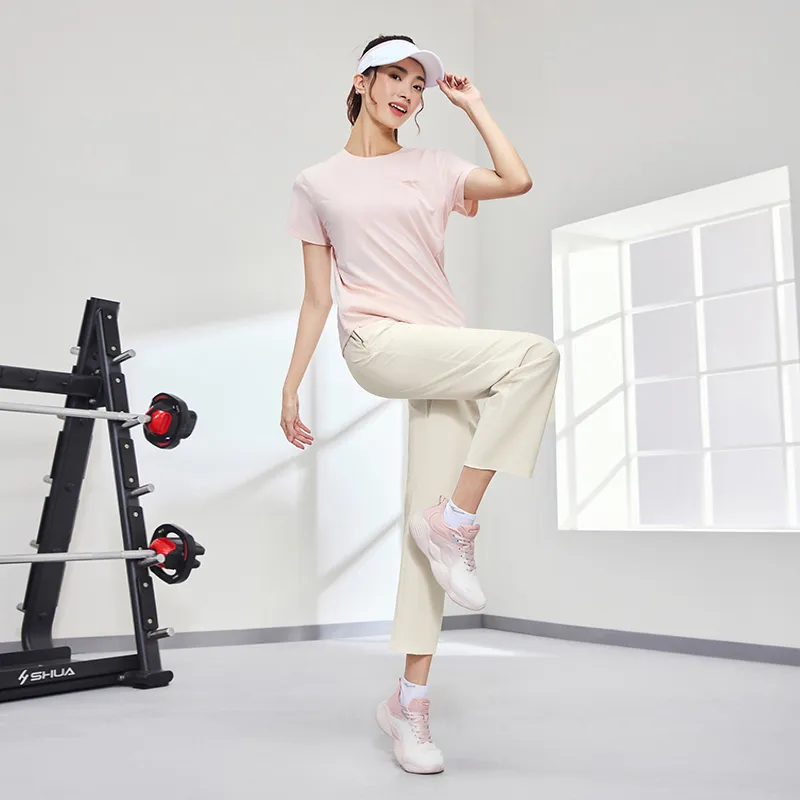 Erke Variety Training Collection Casual Pants Women's Cheese White-5