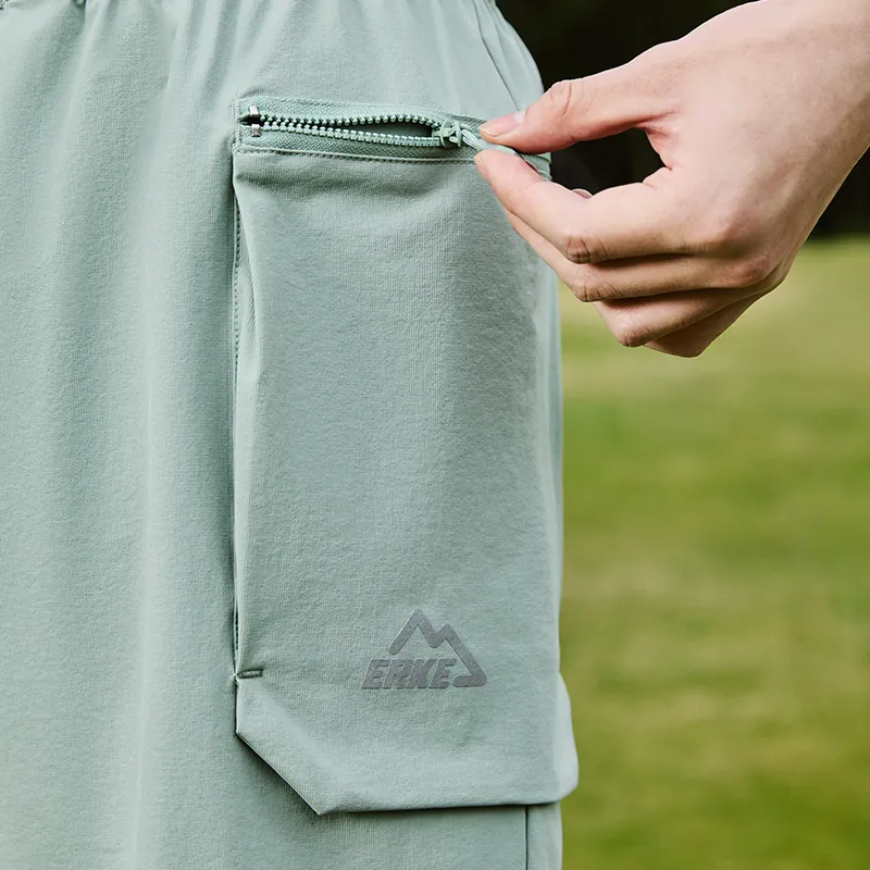 Erke Casual Shorts Unisex Autumn Tea Green-6