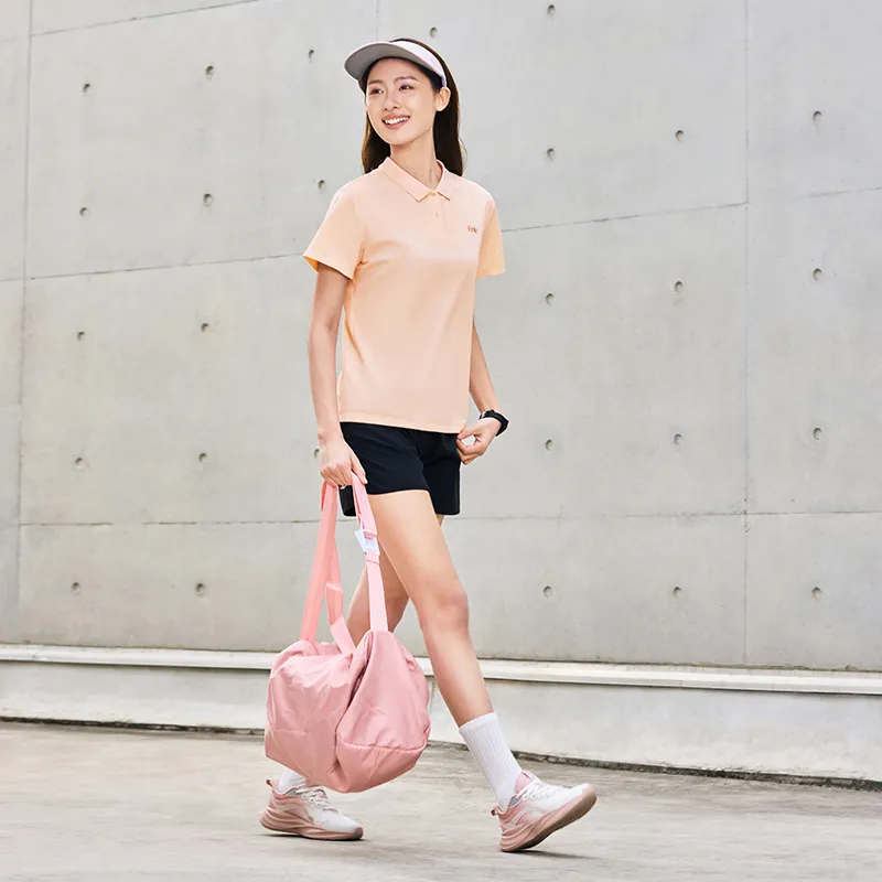Erke Polo Shirt Women's Light Pink Orange-5