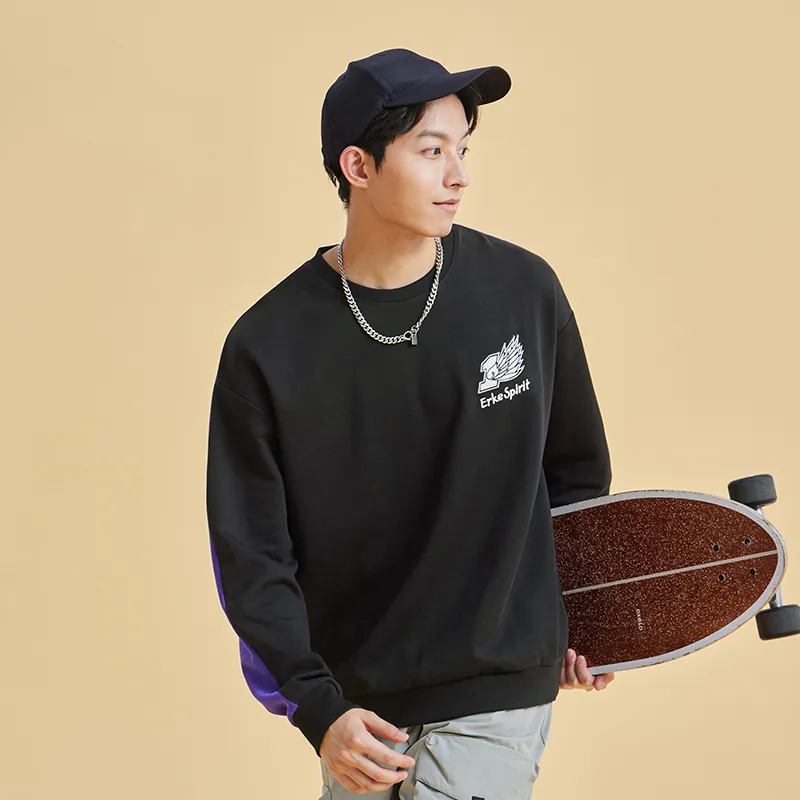 Erke Sweatshirts Men Jet Black/Truffle Purple-3