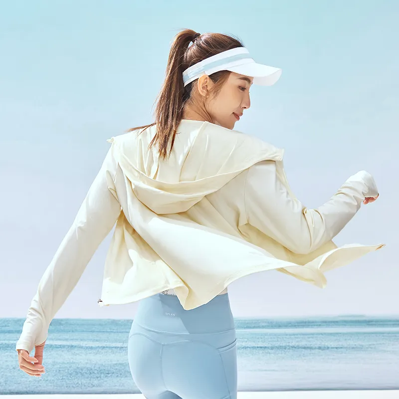 Erke Sun Protection Clothing Women's DS Cheese White-4