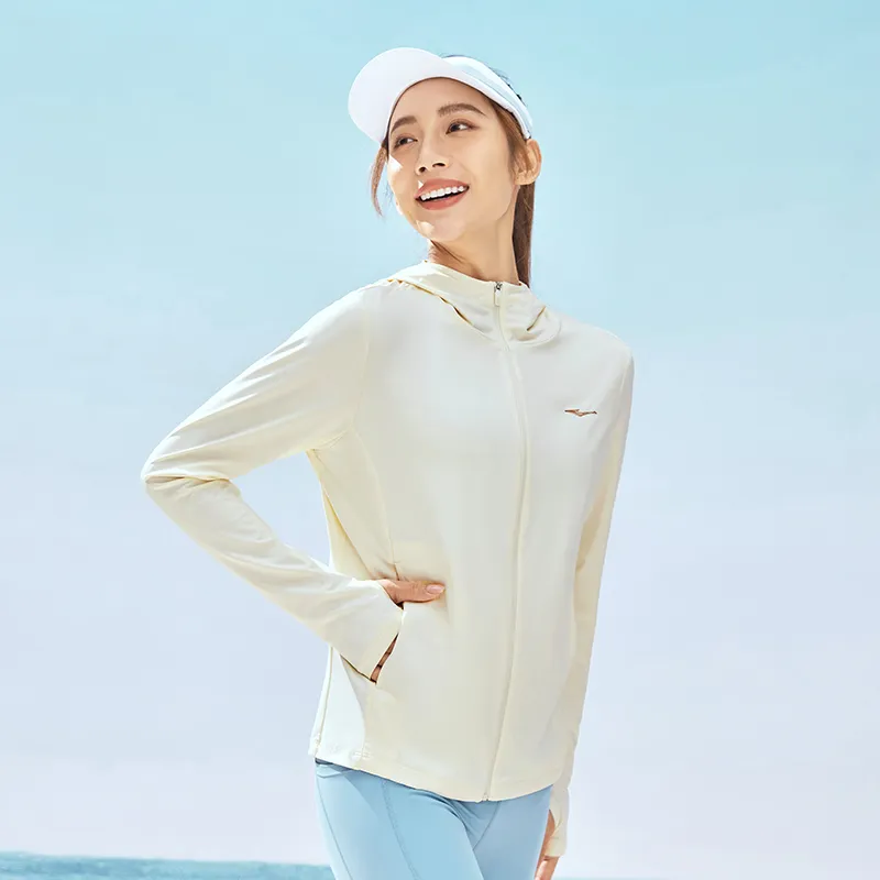 Erke Sun Protection Clothing Women's DS Cheese White-2