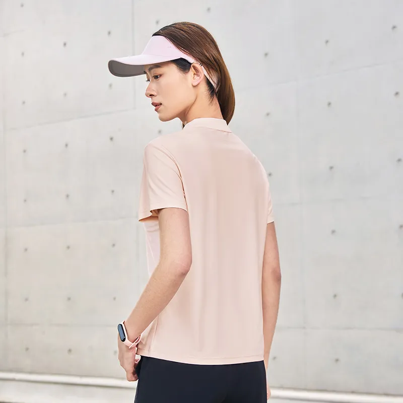 Erke Polo Shirt Women's Light Pink Orange-4