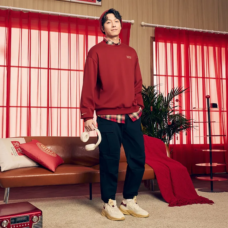 Erke Sweatshirt Unisex New Year Red-6