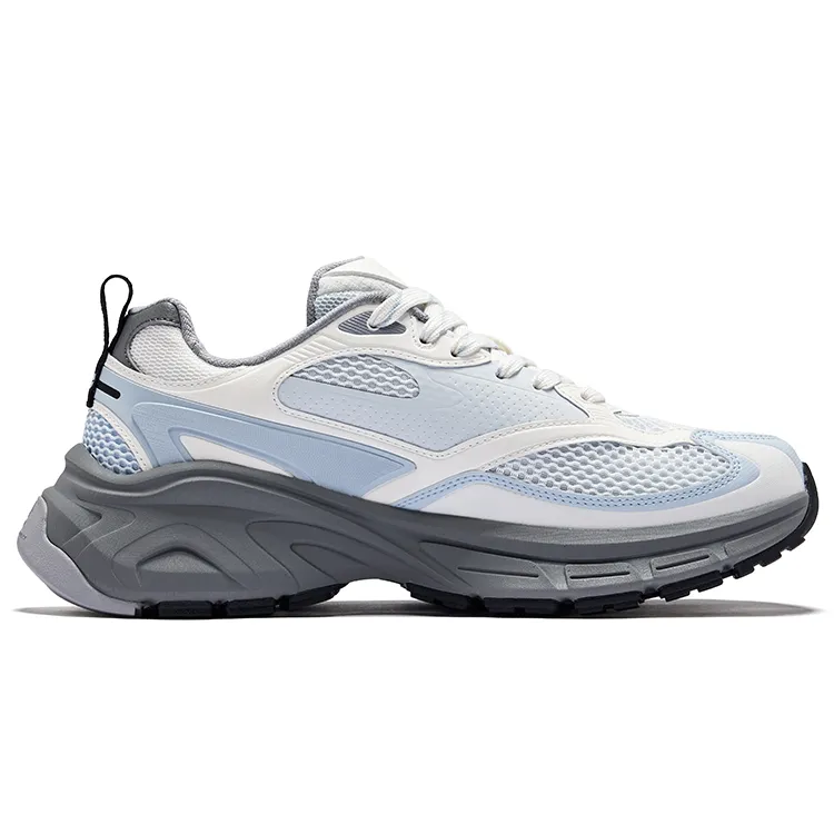 Erke Hongyu 2.0 Breathable And Wear resistant Low Top Chunky Sneakers Men's Mist Gray Microcrystal White-1