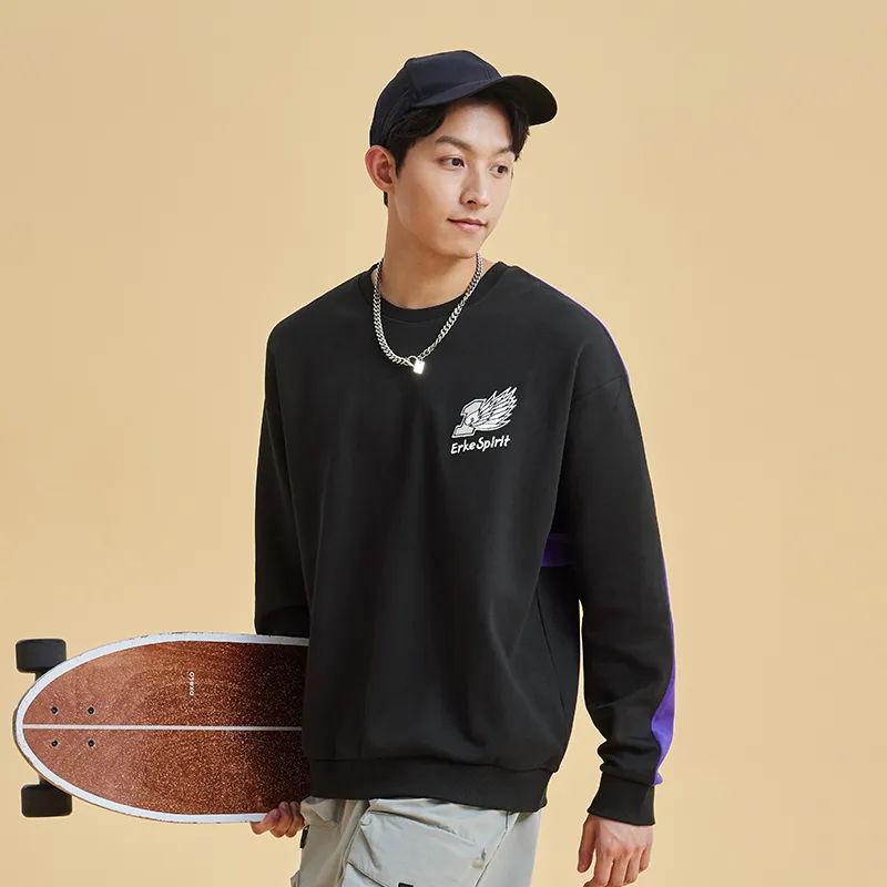 Erke Sweatshirts Men Jet Black/Truffle Purple-6