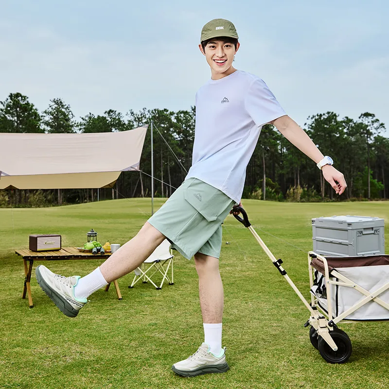 Erke Casual Shorts Unisex Autumn Tea Green-5