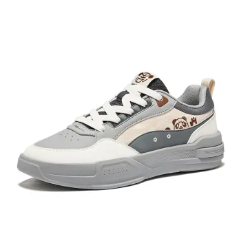 Erke Battery Panda 4lite Slip Resistant Cushioning Height Increasing Low Top Skateboard Shoes Men's Gray Beige