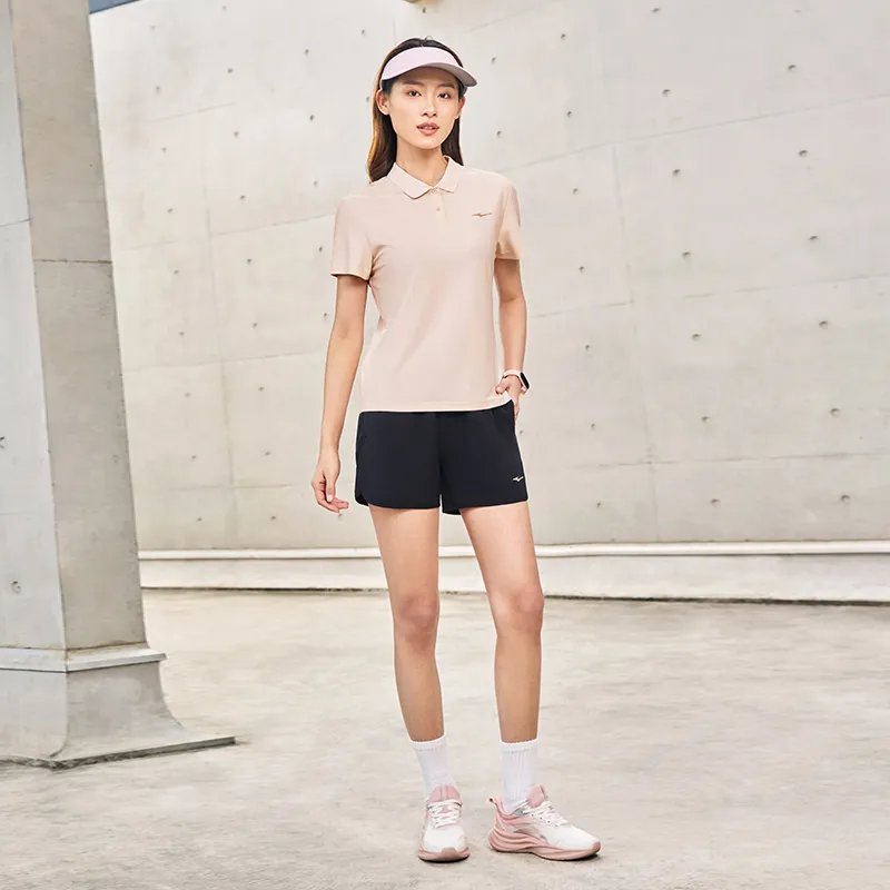 Erke Polo Shirt Women's Light Pink Orange-5