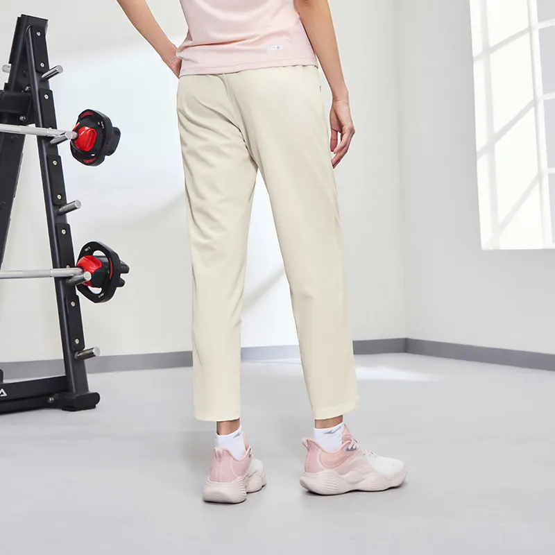 Erke Variety Training Collection Casual Pants Women's Cheese White-4