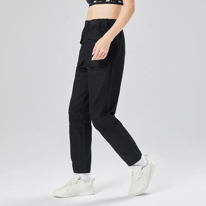 Erke Casual Pants Women's Jet Black-5