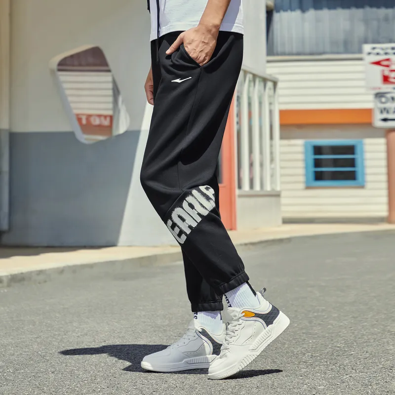 Erke Knitted Sweatpants Men Jet Black-4